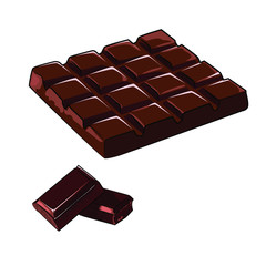 Hand drawn vector illustration of the chocolate bar isolated on white background 