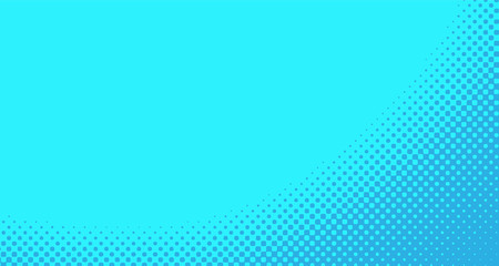 Blue halftone pop art background abstract vector comics style blank layout template with clouds beams and isolated dots pattern. For sale banner for your designe 1960s. with copy space eps10