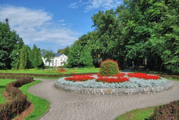 im Kurpark von Bad Warmbrunn(Cieplice),einem Ortsteil der Stadt Hirschberg (Jelenia Gora),Niederschlesien,Polen