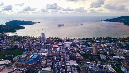 aerial view of patong phuket city