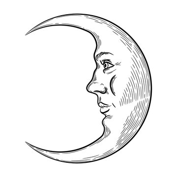 Vector hand drawn illustration of sun and moon symbols, sketch style. Boho  flash tattoo design sun and crescent moon, moon rituals Stock Vector |  Adobe Stock