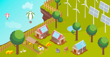 Countryside Isometric Composition © Macrovector