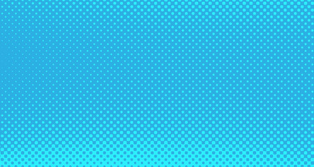 Blue halftone pop art background abstract vector comics style blank layout template with clouds beams and isolated dots pattern. For sale banner for your designe 1960s. with copy space eps10