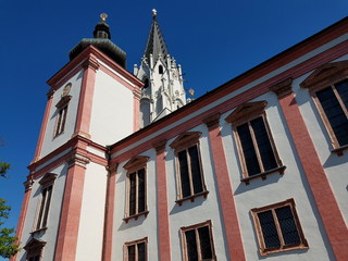 Fototapeta na wymiar Blick auf die Basilika von Mariazell