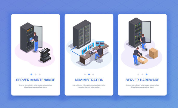 Datacenter Isometric Banners 