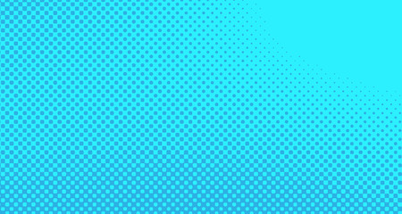 Blue halftone pop art background abstract vector comics style blank layout template with clouds beams and isolated dots pattern. For sale banner for your designe 1960s. with copy space eps10