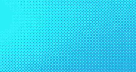 Blue halftone pop art background abstract vector comics style blank layout template with clouds beams and isolated dots pattern. For sale banner for your designe 1960s. with copy space eps10