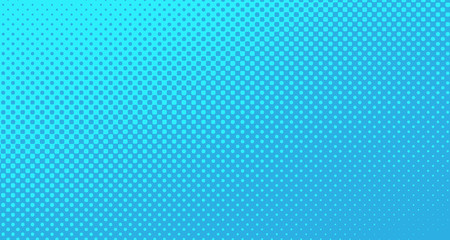 Blue halftone pop art background abstract vector comics style blank layout template with clouds beams and isolated dots pattern. For sale banner for your designe 1960s. with copy space eps10