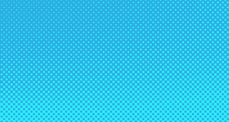 Blue halftone pop art background abstract vector comics style blank layout template with clouds beams and isolated dots pattern. For sale banner for your designe 1960s. with copy space eps10