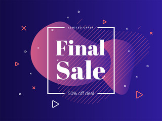 Final Sale poster. Commercial discount event banner. Social media web banner for shopping, sale, product promotion. Vector backgrounds. 