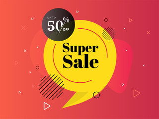Super Sale poster. Commercial discount event banner. Social media web banner for shopping, sale, product promotion. Vector backgrounds. 