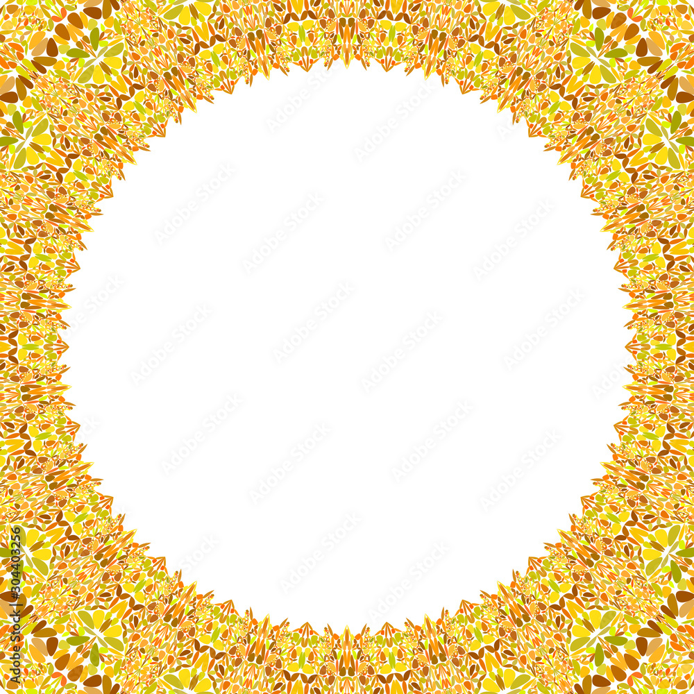 Poster round floral frame design - abstract vector border graphic element