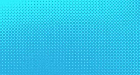 Blue halftone pop art background abstract vector comics style blank layout template with clouds beams and isolated dots pattern. For sale banner for your designe 1960s. with copy space eps10