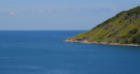 Beautiful blue sea and island