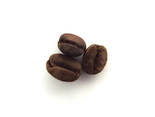  Coffee beans on a white background. Isolated item.
