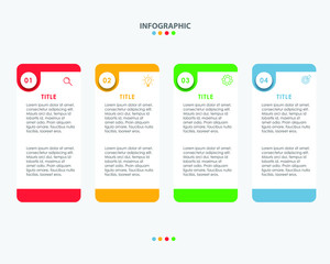 Business Infographic Template, Business concept with 4 steps