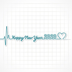 Illustration of greeting for new year 2020