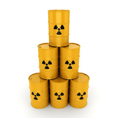 3D rendering radioactive barrels © apopium