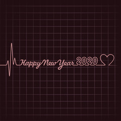 Illustration of greeting for new year 2020