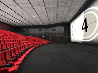 3D rendering modern cinema