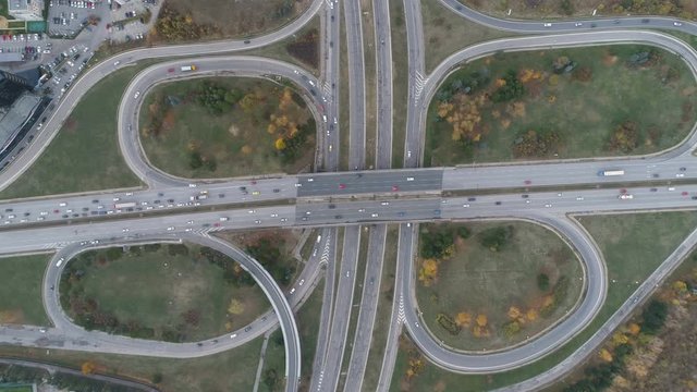 Aerial view of Boyana ring road in Sofia, Bulgaria