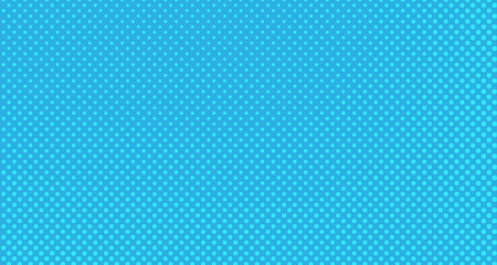 Blue halftone pop art background abstract vector comics style blank layout template with clouds beams and isolated dots pattern. For sale banner for your designe 1960s. with copy space eps10