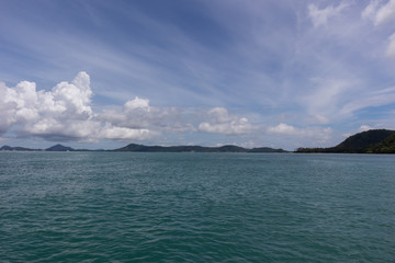 Obraz na płótnie Canvas sea view in yacht cruise at Phuket, Thailand
