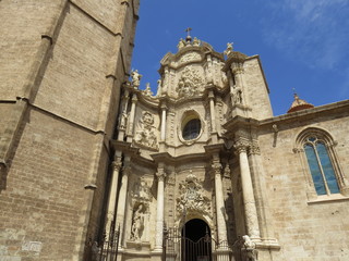Beautiful summer view of Saint Mary of Valencia cathedral, Valencia, Spain.
