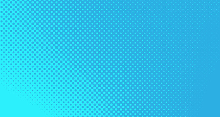 Blue halftone pop art background abstract vector comics style blank layout template with clouds beams and isolated dots pattern. For sale banner for your designe 1960s. with copy space eps10