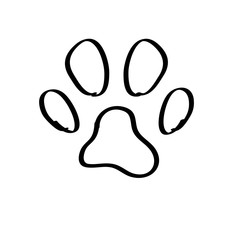  animal paw footprint vector illustration on white background isolated
