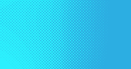 Blue halftone pop art background abstract vector comics style blank layout template with clouds beams and isolated dots pattern. For sale banner for your designe 1960s. with copy space eps10