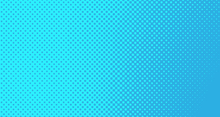 Blue halftone pop art background abstract vector comics style blank layout template with clouds beams and isolated dots pattern. For sale banner for your designe 1960s. with copy space eps10