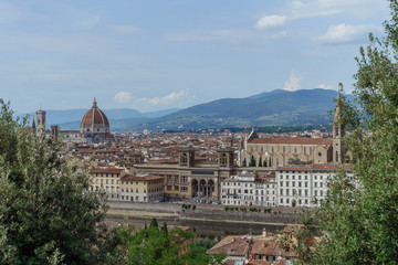Fototapeta na wymiar Piazzale Michelangelo ., Florence Panorama, Italy Amazing top view