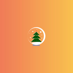 Christmas tree in the ball. Vector background. Christmas