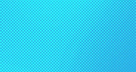 Blue halftone pop art background abstract vector comics style blank layout template with clouds beams and isolated dots pattern. For sale banner for your designe 1960s. with copy space eps10