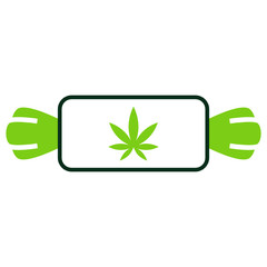 Marijuana Leaf Candy Vector Weed Toffee Icon Design