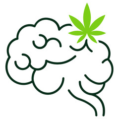 Medical Marijuana for Brain Diseases Concept Vector Icon Design