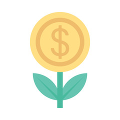 Dollar Plant Vector illustration. Modern flat Icon for Business & Office. 