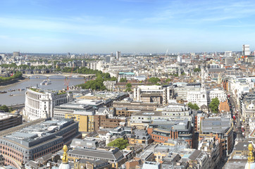 Panoramic sunset view of London skyline, UK