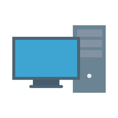 Computer Vector illustration. Modern flat Icon for Business & Office.  