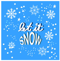 winter background reads let it snow