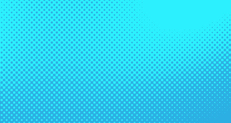 Blue halftone pop art background abstract vector comics style blank layout template with clouds beams and isolated dots pattern. For sale banner for your designe 1960s. with copy space eps10