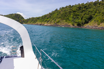 Obraz na płótnie Canvas view of luxury yacht cruise at Phuket, Thailand