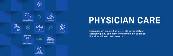 Physician Care Icon Set - Web Header Banner
