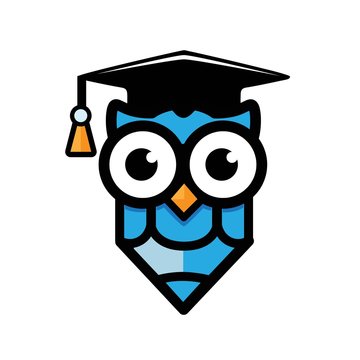 Vector design of a pencil and owl combination