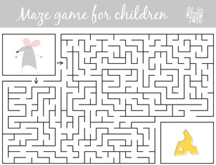Help mouse find path to cheese through the labyrinth. Maze game