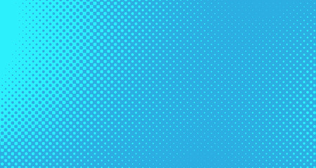 Blue halftone pop art background abstract vector comics style blank layout template with clouds beams and isolated dots pattern. For sale banner for your designe 1960s. with copy space eps10