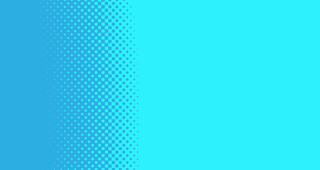 Blue halftone pop art background abstract vector comics style blank layout template with clouds beams and isolated dots pattern. For sale banner for your designe 1960s. with copy space eps10