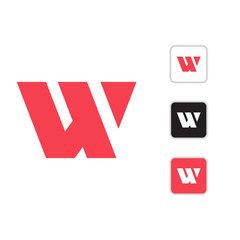 Awesome letter W logo design template