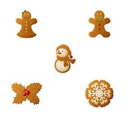 Christmas new year decoration icons set